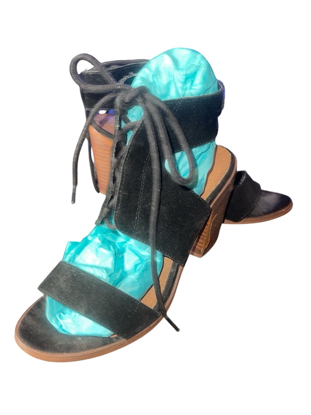 Steve Madden Nanno Suede Lace-Up Block Heel Sandals